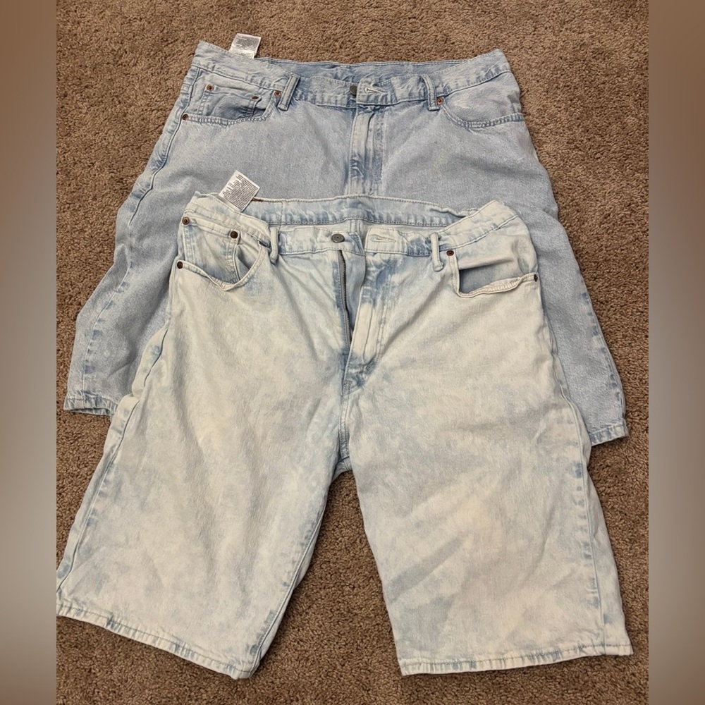 Light Blue Denim Shorts and Jeans